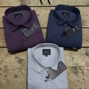 Printed Shirt – Navy, White & Black